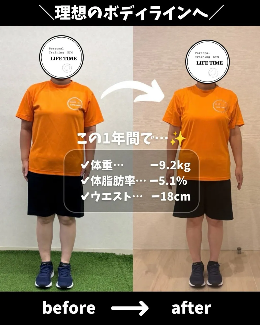 パーソナルトレーニング1年間の成果🙌